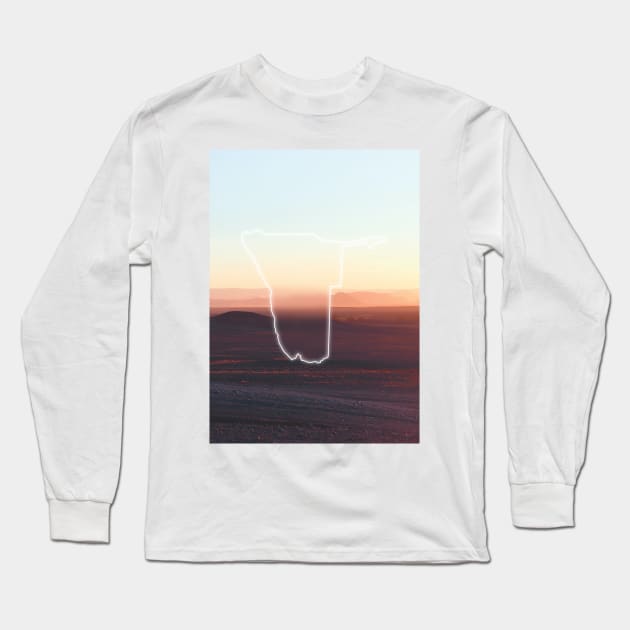 Namibia Country Map | Luminous Landscapes Long Sleeve T-Shirt by Visitify